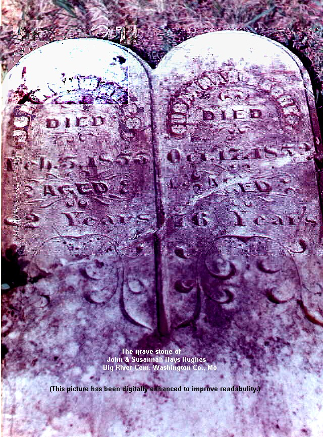 John & Susahhan Hughes Grave Stone